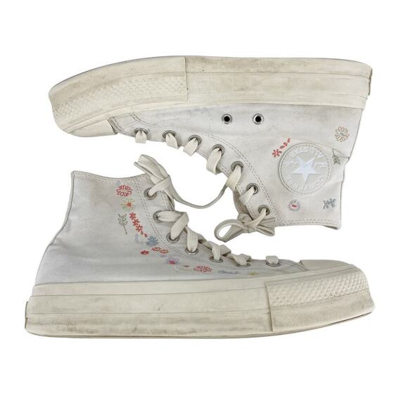 Converse Chuck Taylor All Star Lift Platform Embroidered Floral Women's Size 9.5 - Picture 1 of 9